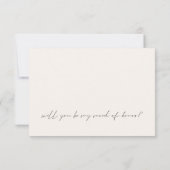 Minimalistische Elegant Maid of Honor Proposal Kaa Kaart (Achterkant)