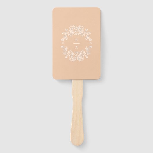 Minimalistische Elegant Peach Program Fan Handwaaier (Voorkant)