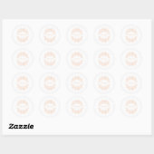 Minimalistische Elegant Peach Program Fan Ronde Sticker (Vel)