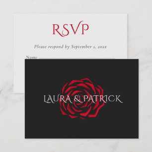 Minimalistische Elegant Red Rose RSVP Kaartje