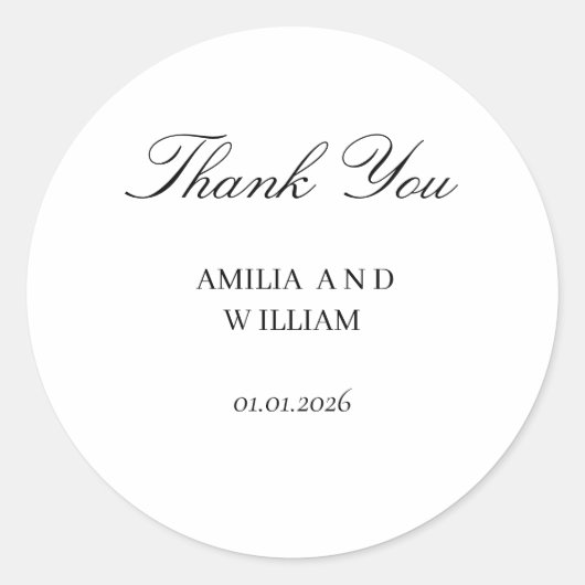 Minimalistische Elegant Wedding Envelope Sticker (Voorkant)