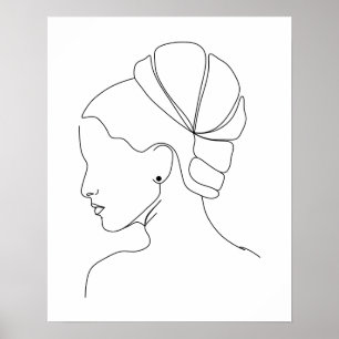 Minimalistische Elegant Woman Line Art Poster