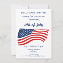 Minimalistische Elegante 4 juli Familiefeest