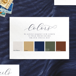 Minimalistische Elegante 5 Kleuren Trouwkleding Informatiekaartje