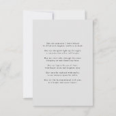 Minimalistische Elegante Begrafenissympathie Memor Bedankkaart (Achterkant)