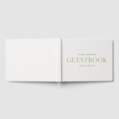 Minimalistische elegante Beige & Sage Green bruilo Gastenboek (Volledig)