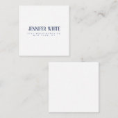 Minimalistische Elegante Blauw & Wit Vlakte Retro Informatiekaartje (Voorkant / Achterkant)