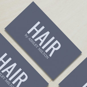 Minimalistische Elegante Blauwe Vette Haarsalon Visitekaartje