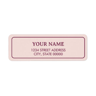 Minimalistische Elegante Bleke Roze Roos Etiket