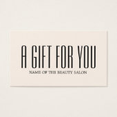 Minimalistische elegante Bold Beige zwarte salon Visitekaartje (Voorkant)