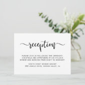 Minimalistische Elegante Borstel Script Bruiloft R Informatiekaartje (Staand voorkant)