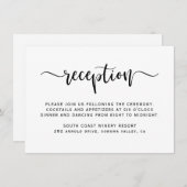 Minimalistische Elegante Borstel Script Bruiloft R Informatiekaartje (Voorkant / Achterkant)