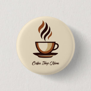 Minimalistische Elegante Bruine Koffie business lo Ronde Button 3,2 Cm