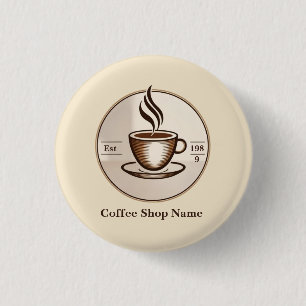 Minimalistische Elegante Bruine Koffie business lo Ronde Button 3,2 Cm