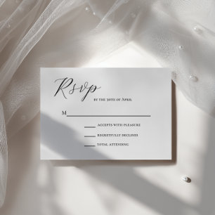 Minimalistische Elegante Casual Script Trouw-RSVP RSVP Kaartje