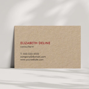 Minimalistische Elegante Cool Kraft Paper Consulta Visitekaartje
