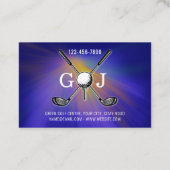 Minimalistische Elegante Custom Golf Monogram Desi Visitekaartje (Achterkant)