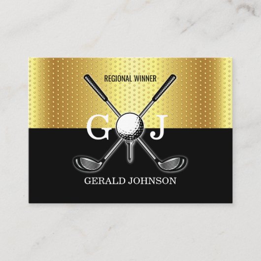 Minimalistische Elegante Custom Golf Monogram Desi Visitekaartje (Voorkant)