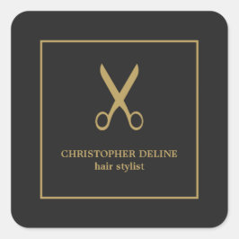 Minimalistische Elegante Donkere Faux Gouden Schaa Vierkante Sticker