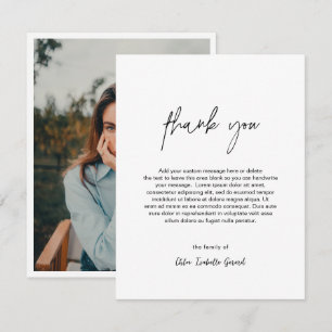 Minimalistische Elegante Eenvoudige Foto Moderne B Bedankkaart