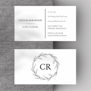 Minimalistische Elegante Eenvoudige Monogram Olijf Visitekaartje