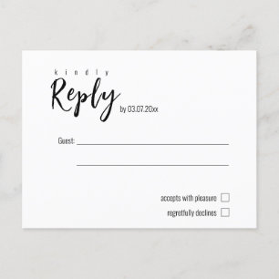💍 Minimalistische Elegante eenvoudige RSVP Briefkaart