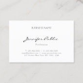 Minimalistische Elegante Eenvoudige Sjabloon Profe Visitekaartje (Achterkant)
