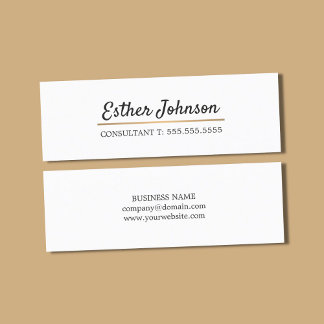Minimalistische Elegante Faux Copper Line Consulta Mini Visitekaartje