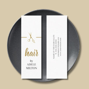 Minimalistische Elegante Faux Gold White Hair Styl Mini Visitekaartje