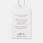 Minimalistische elegante foto bruiloft cadeaulabel (Achterkant)