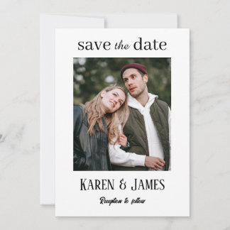 Minimalistische elegante foto save the date