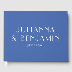 Minimalistische Elegante Franse Blauwe Trouw Gastenboek