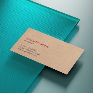 Minimalistische Elegante GEDRUKTE Kraftpapier Cons Visitekaartje