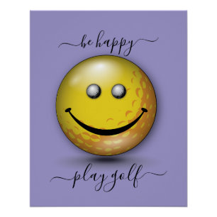 Minimalistische Elegante Gelukkige Golfer Ontwerp Perfect Poster