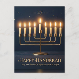 Minimalistische Elegante Gelukkige Hanukkah Wenska Briefkaart