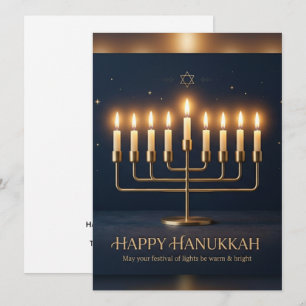 Minimalistische Elegante Gelukkige Hanukkah Wenska Kaart