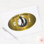 Minimalistische Elegante Golf Design Ovale Sticker (Envelop)