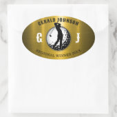 Minimalistische Elegante Golf Design Ovale Sticker (Tas)