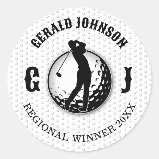 Minimalistische Elegante Golf Design Ronde Sticker (Voorkant)