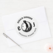 Minimalistische Elegante Golf Design Ronde Sticker (Envelop)
