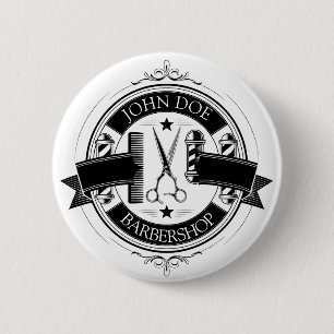 Minimalistische elegante kapperszaak ronde button 5,7 cm