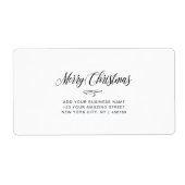 Minimalistische elegante kerst | Aangepaste verzen Etiket (Voorkant)