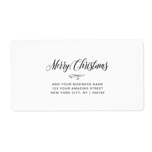 Minimalistische elegante kerst | Aangepaste verzen Etiket (Voorkant)