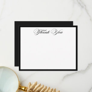 Minimalistische Elegante Klassieke Zwarte Rand Bedankkaart