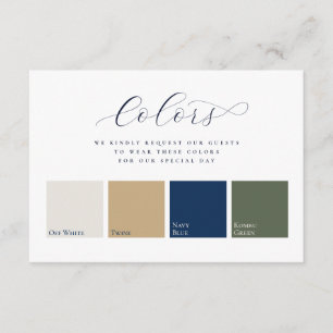 Minimalistische elegante kleuren kledij bruiloft informatiekaartje