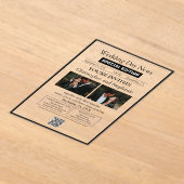 Minimalistische elegante krant bruiloft acryl uitnodigingen (Laagn)