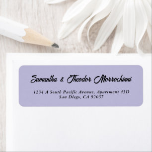 Minimalistische Elegante Lavendel Retouradres Etiket