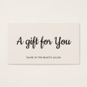 Minimalistische Elegante Licht Beige Salon Gift Ka Visitekaartje (Voorkant)