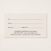 Minimalistische Elegante Licht Beige Salon Gift Ka Visitekaartje (Achterkant)