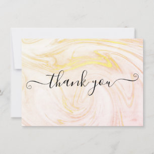 Minimalistische Elegante Marmer Script Bedankkaart